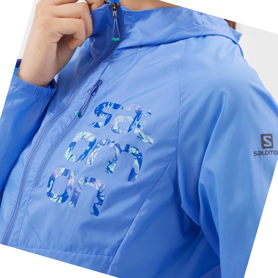 Salomon BONATTI CROSS WIND WINDBREAKERS Kabát Női Kék | HU 3162GSO